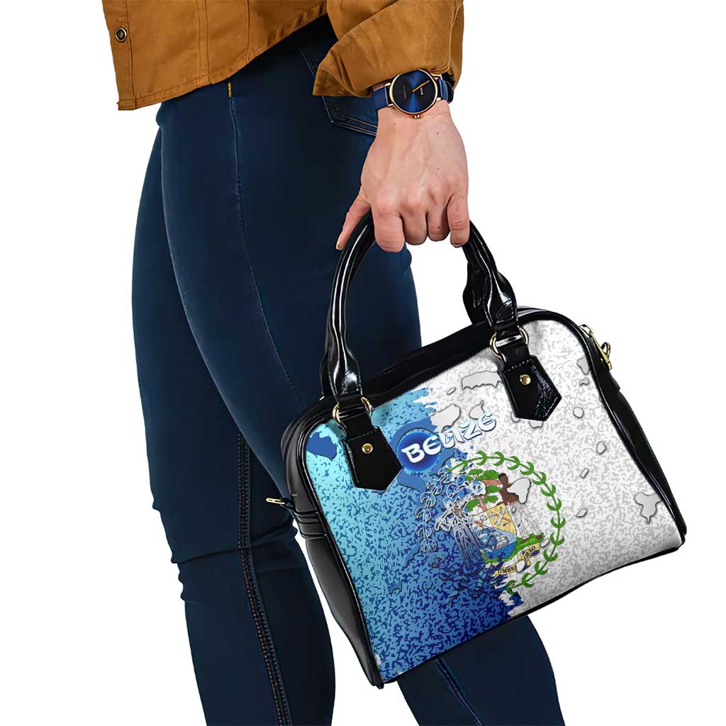 The Deep Heart Of Belize Shoulder Handbag Belize Abstract Heritage Ocean Blue Splash Art DT02
