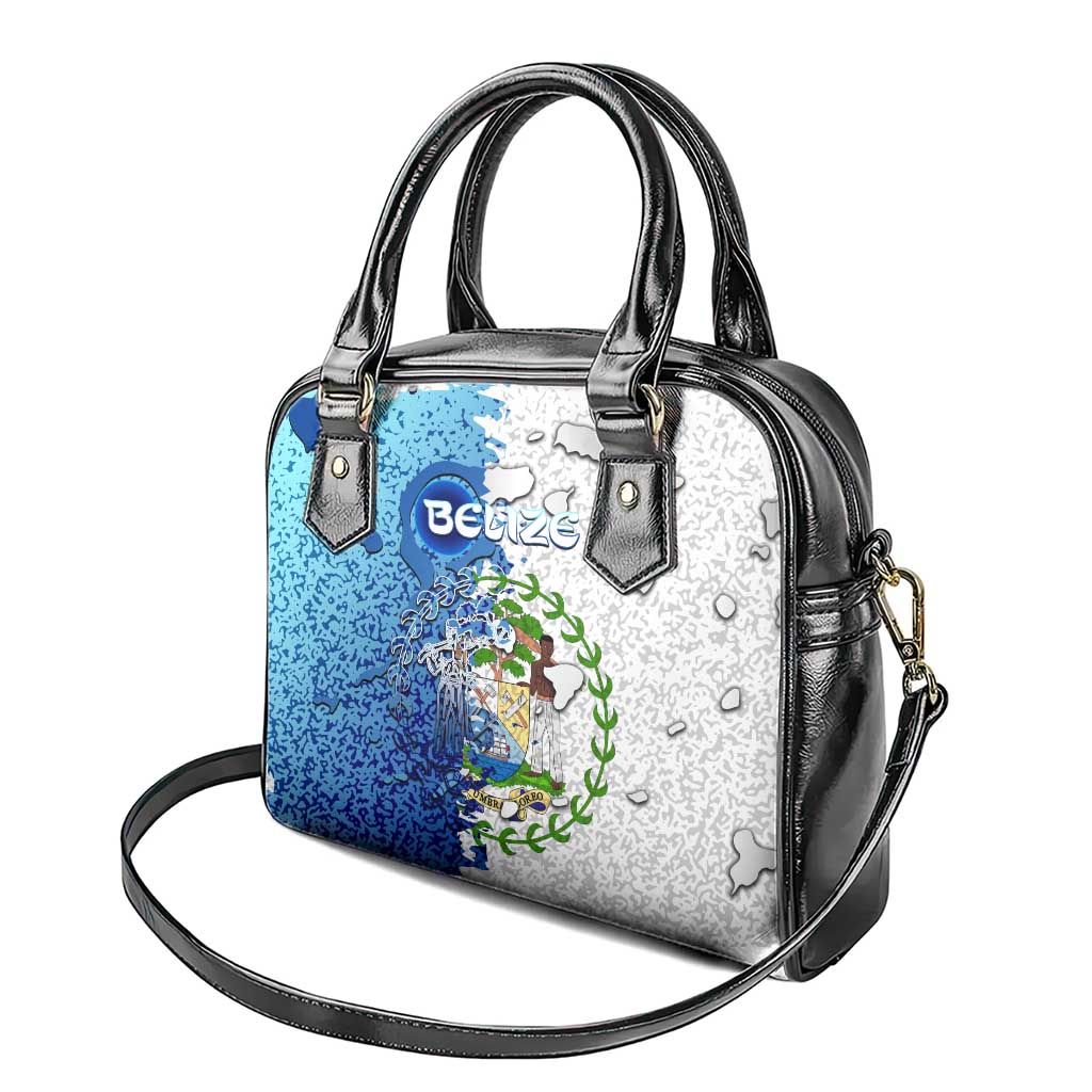 The Deep Heart Of Belize Shoulder Handbag Belize Abstract Heritage Ocean Blue Splash Art DT02