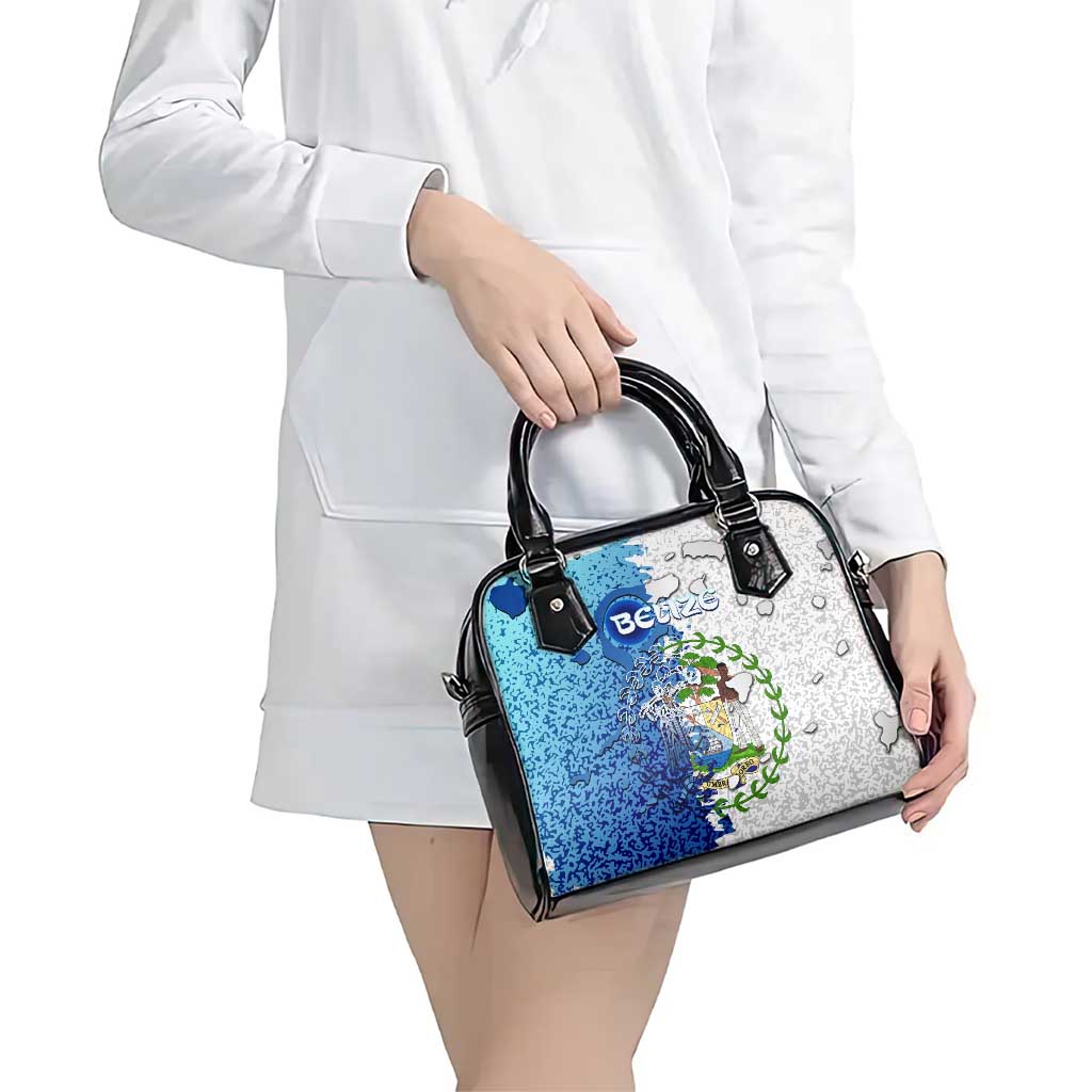 The Deep Heart Of Belize Shoulder Handbag Belize Abstract Heritage Ocean Blue Splash Art DT02