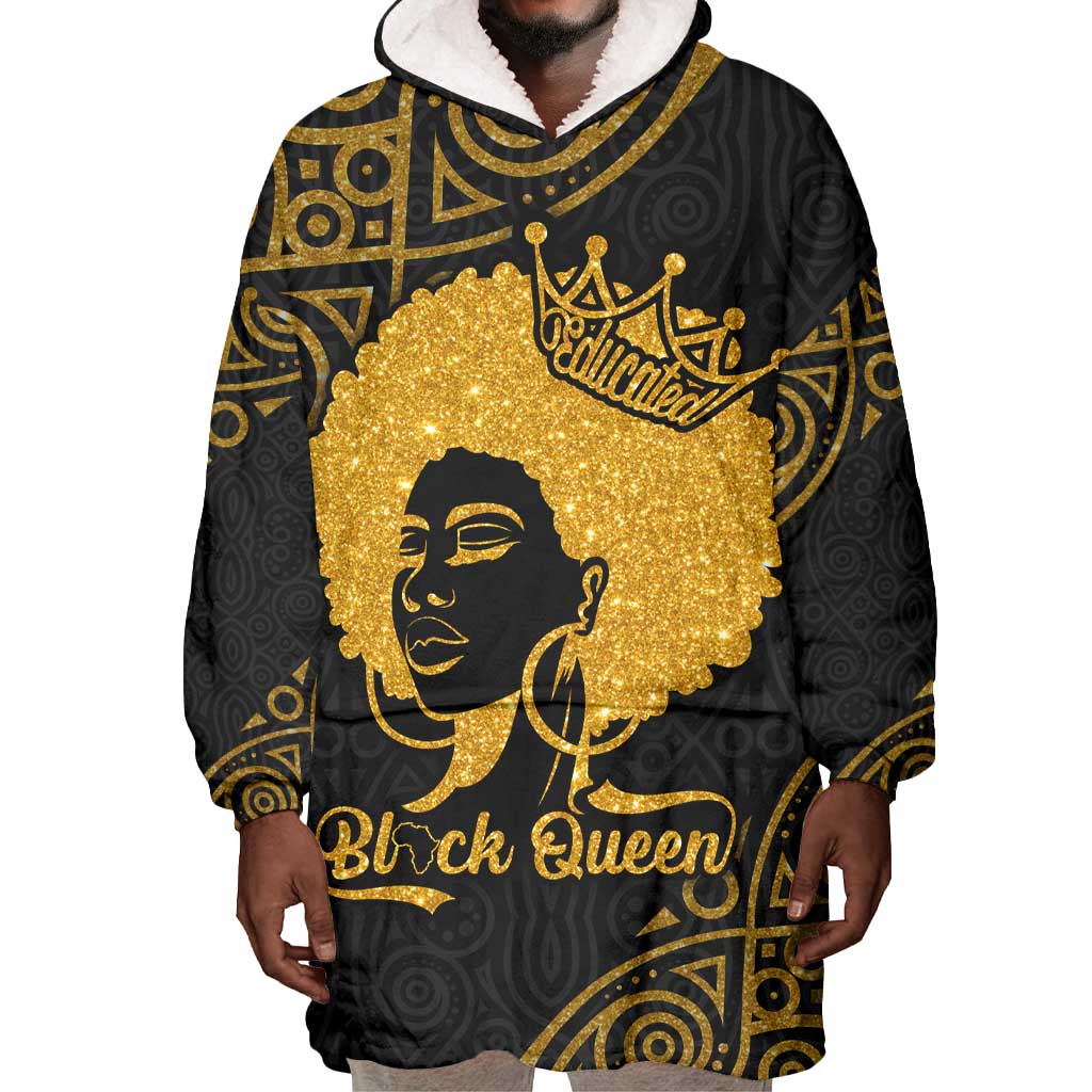 Educated Black Queen Wearable Blanket Hoodie African Women DT02