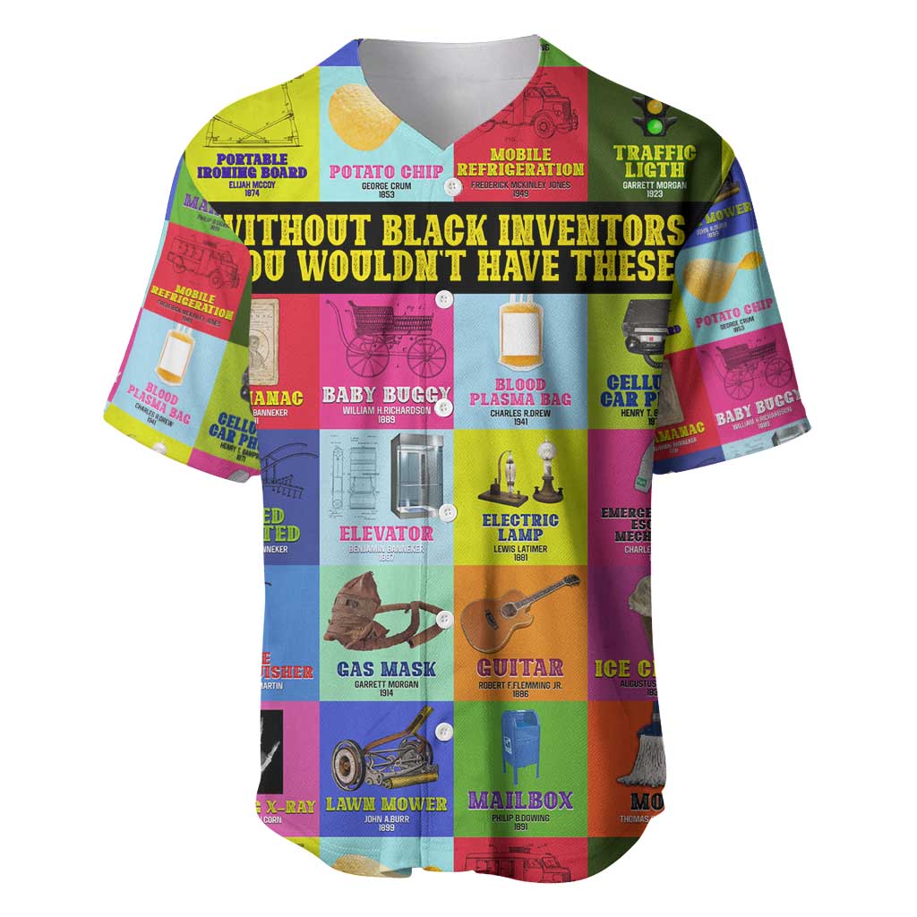 Black Inventions Baseball Jersey African-American Inventors DT02