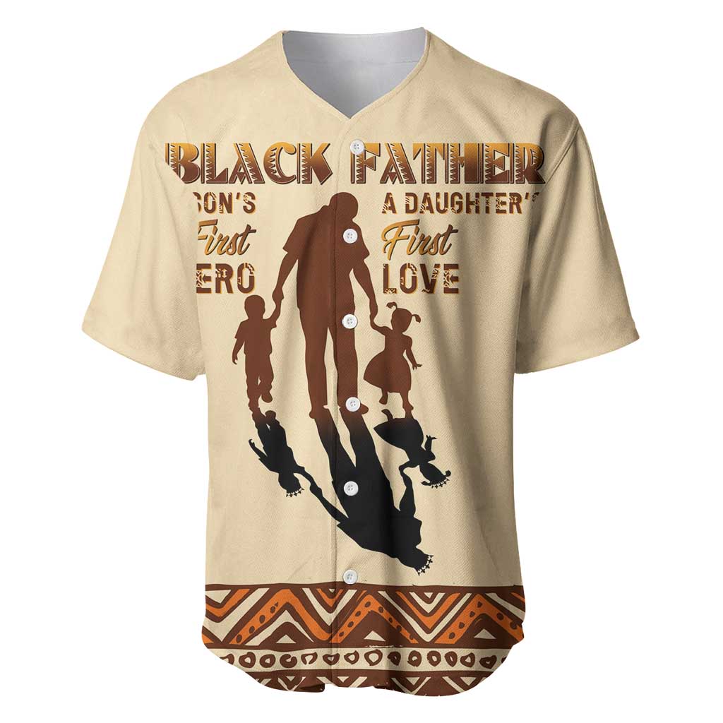 Black Father Baseball Jersey African Father with Son and Daughter DT02