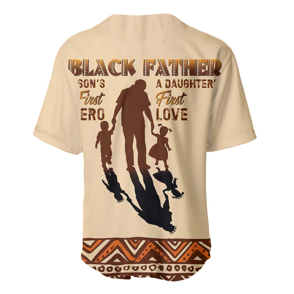 Black Father Baseball Jersey African Father with Son and Daughter DT02