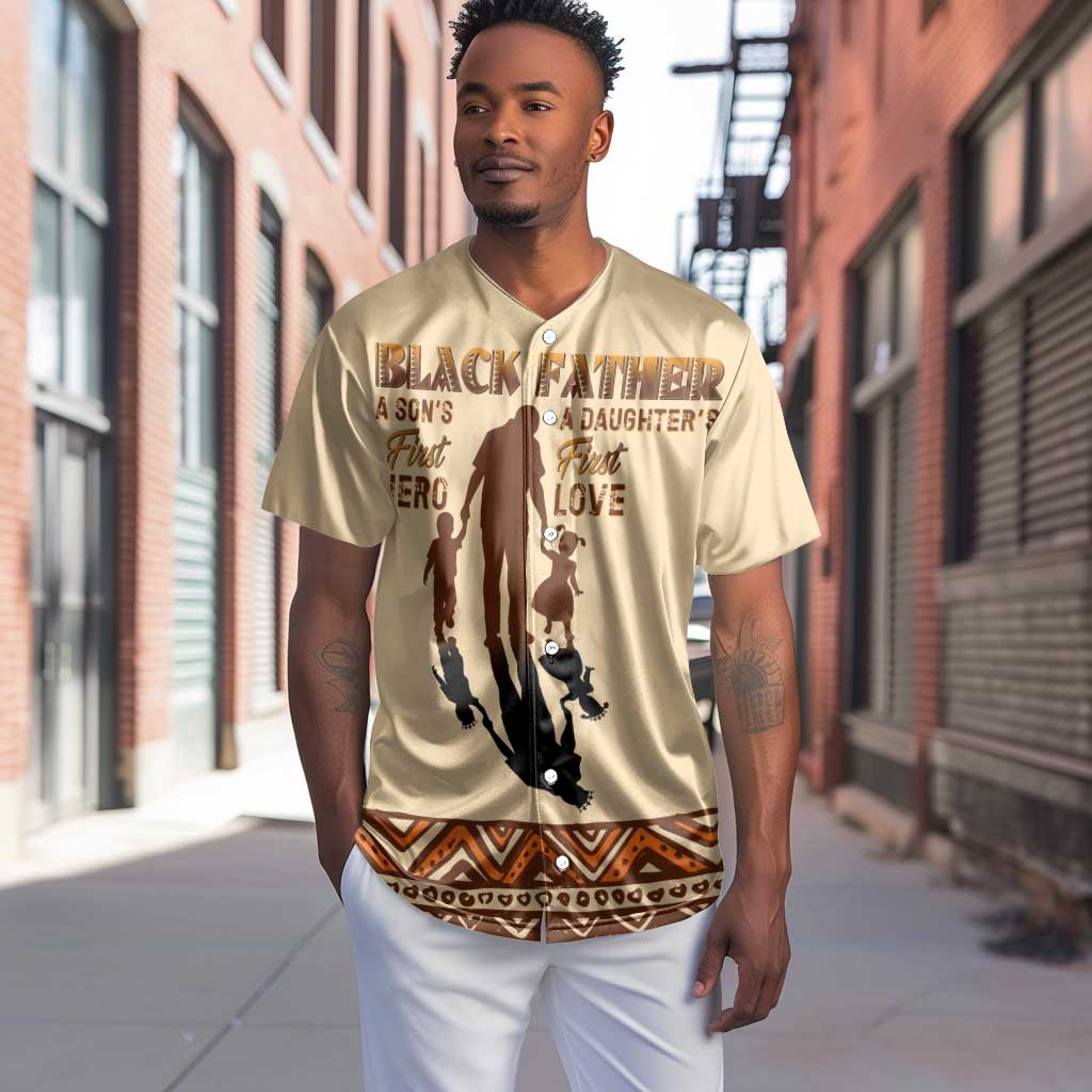 Black Father Baseball Jersey African Father with Son and Daughter DT02