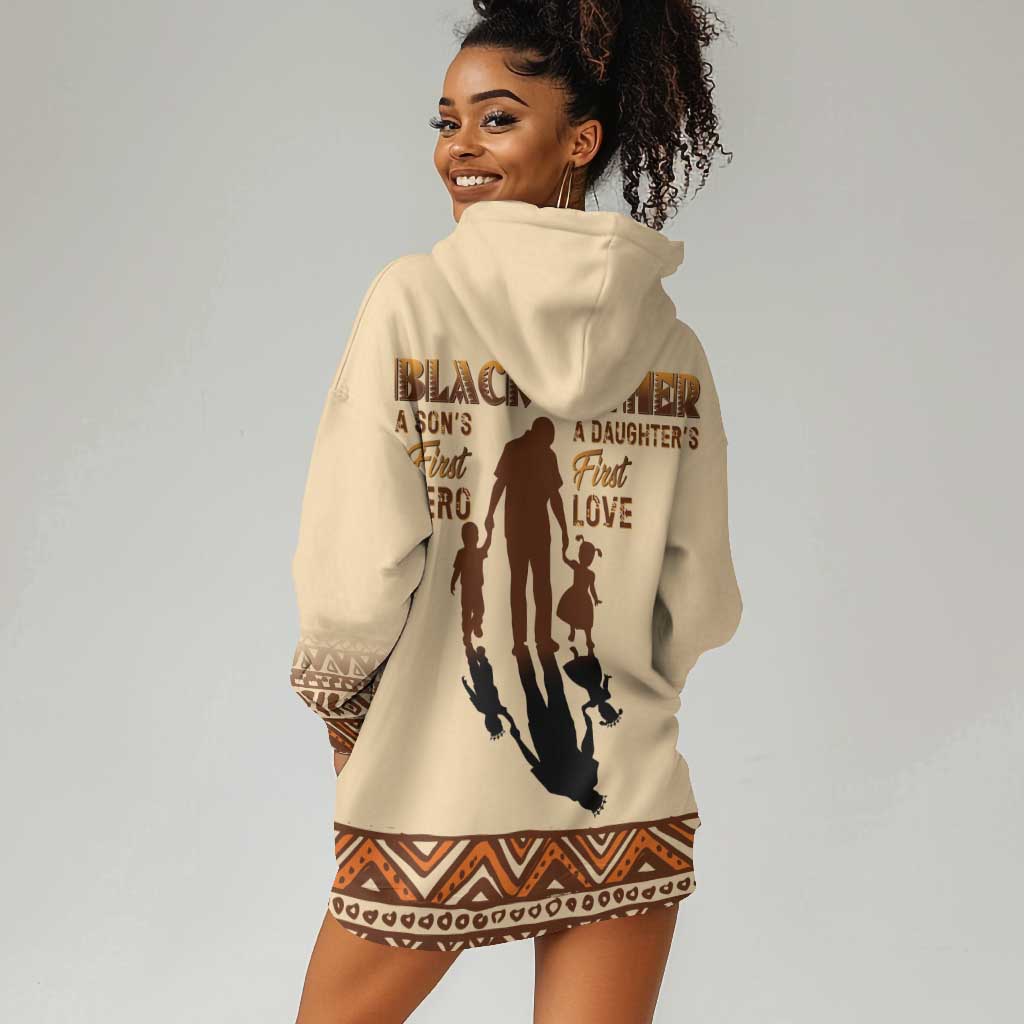 Black Father Hoodie Dress African Father with Son and Daughter DT02