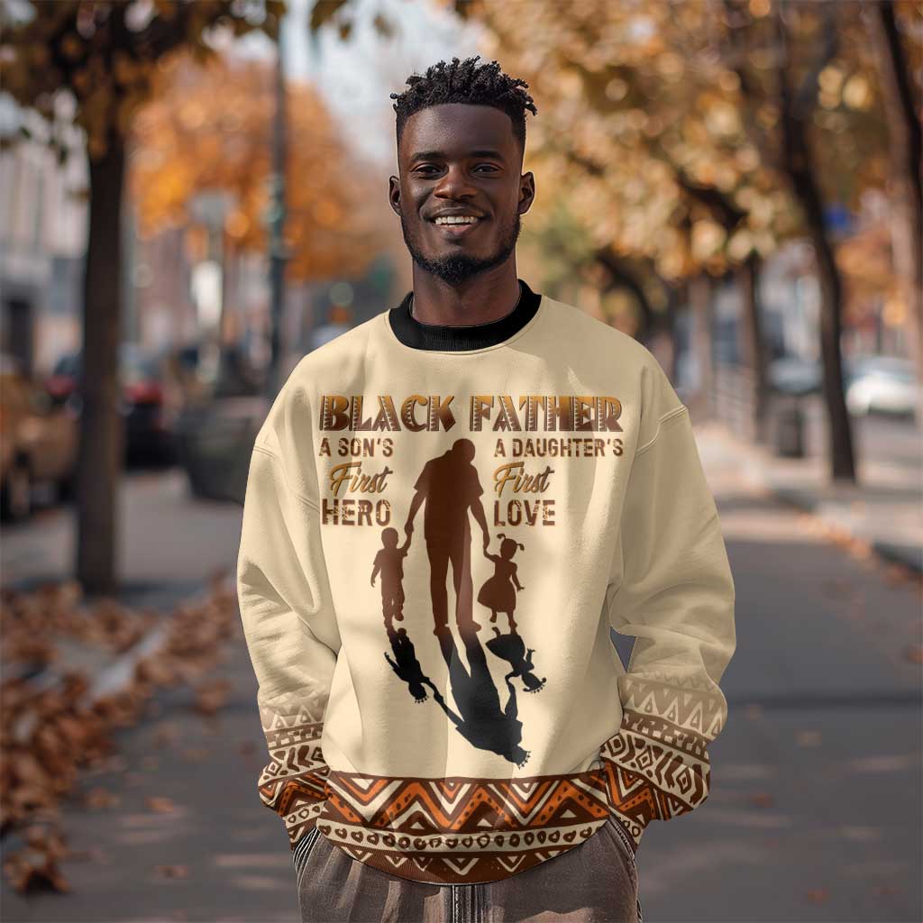 Black Father Sweatshirt African Father with Son and Daughter DT02