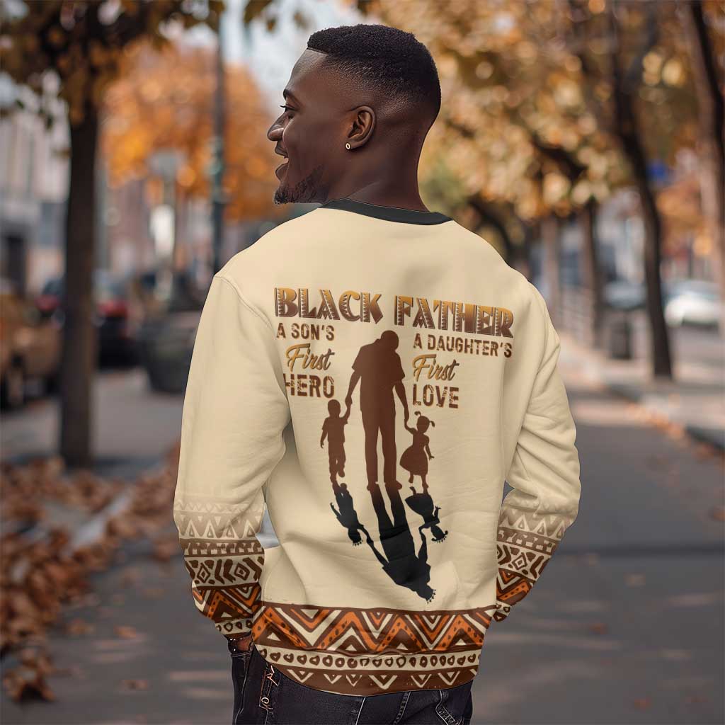 Black Father Sweatshirt African Father with Son and Daughter DT02