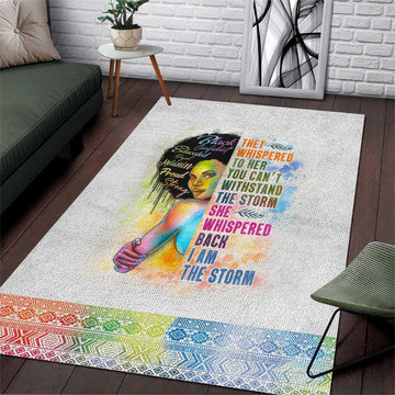 Black Girl I Am The Storm Area Rug African American Women DT02