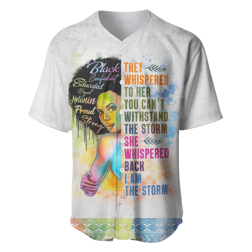 Black Girl I Am The Storm Baseball Jersey African American Women DT02