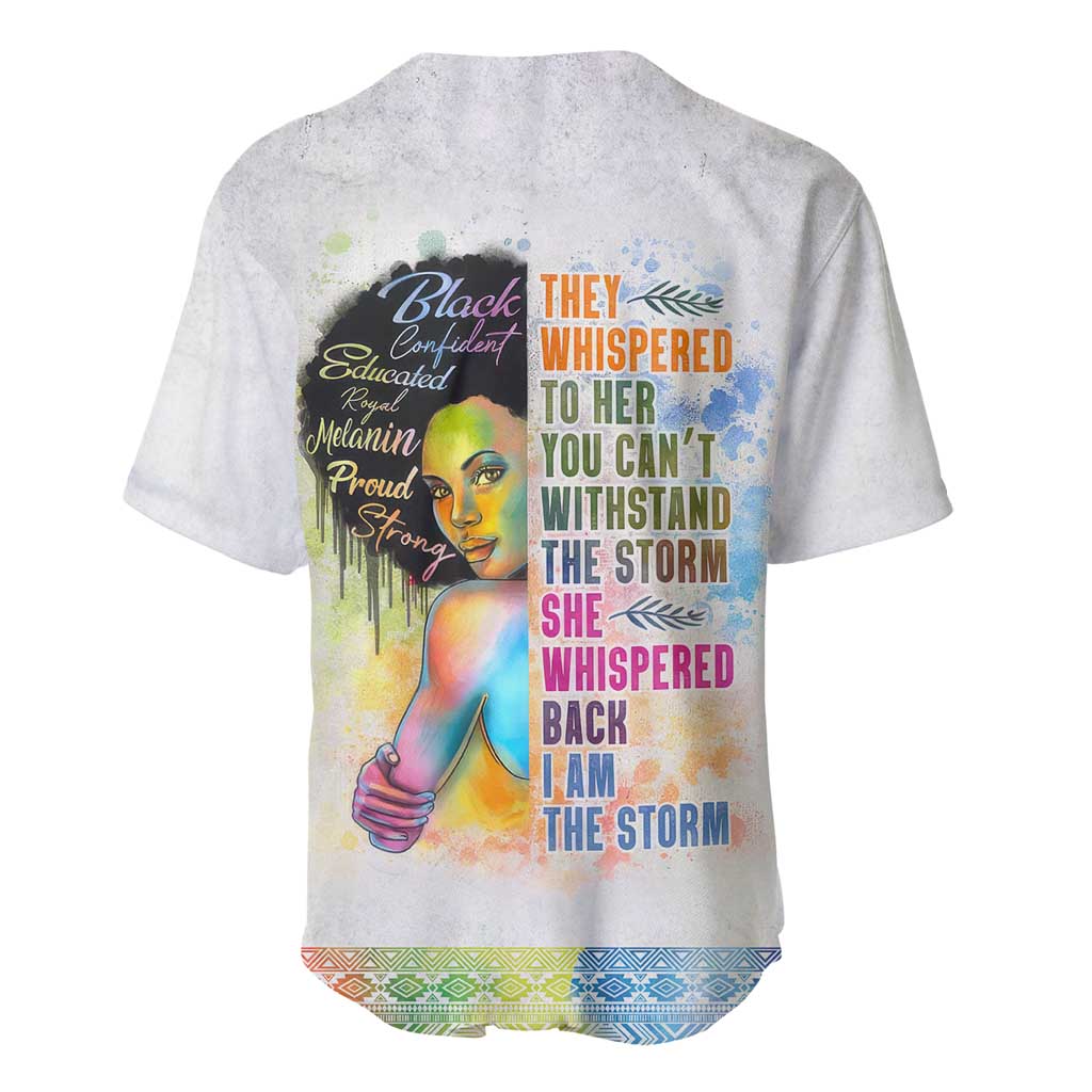 Black Girl I Am The Storm Baseball Jersey African American Women DT02