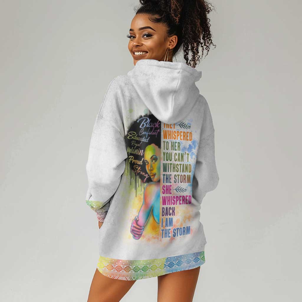 Black Girl I Am The Storm Hoodie Dress African American Women DT02