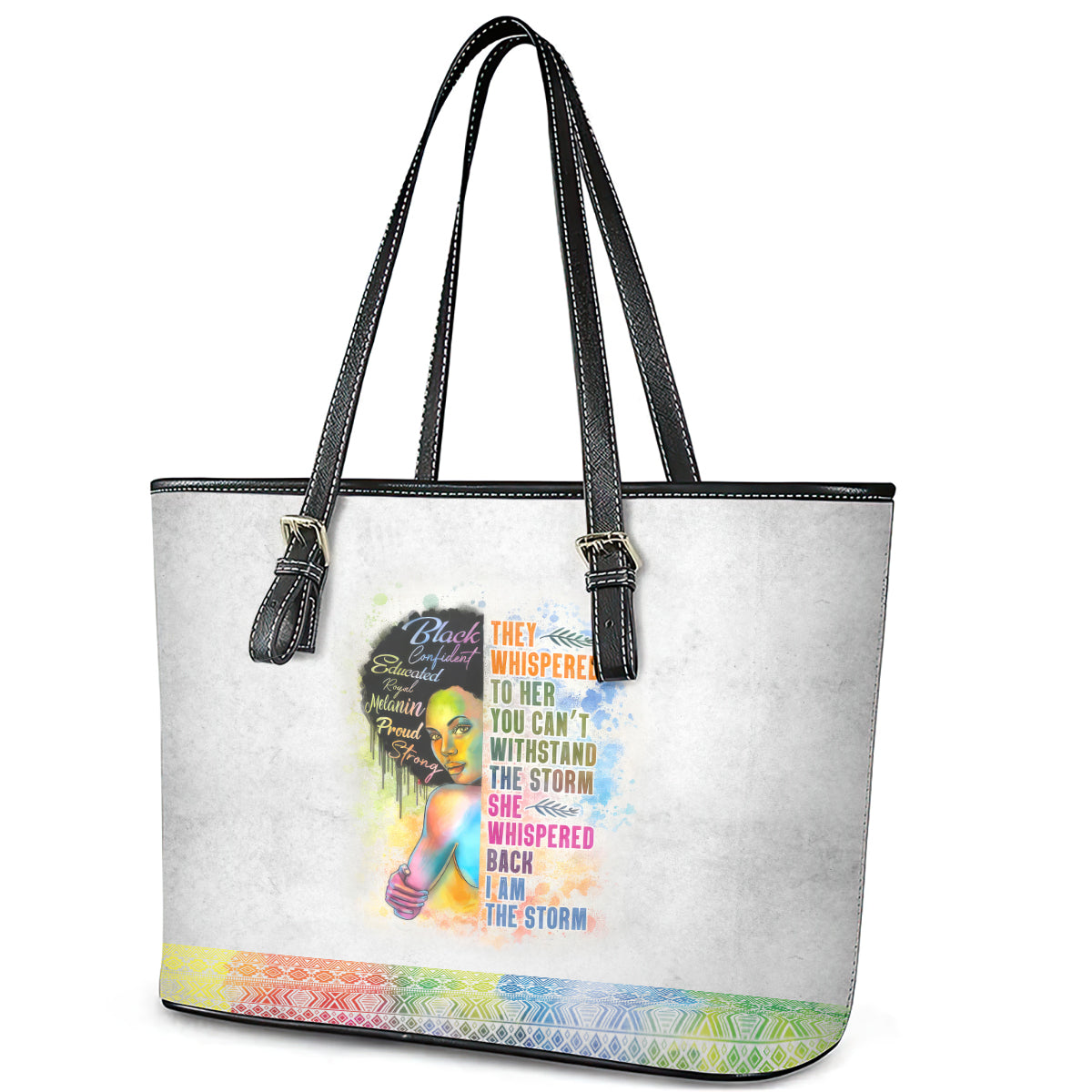 Black Girl I Am The Storm Leather Tote Bag African American Women DT02