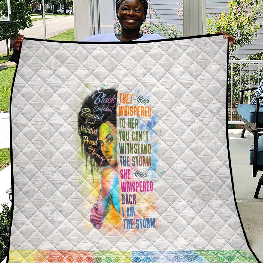 Black Girl I Am The Storm Quilt African American Women DT02