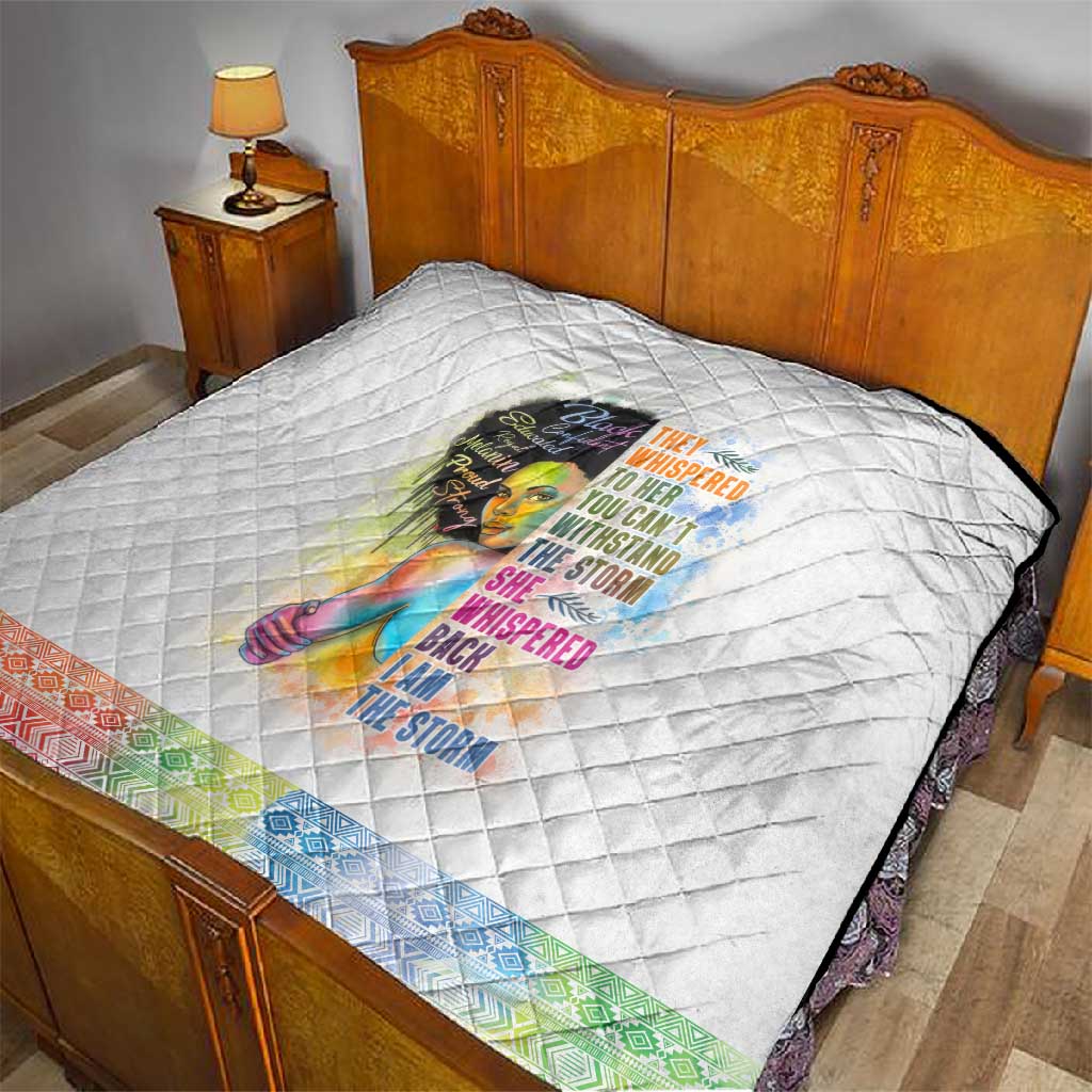 Black Girl I Am The Storm Quilt African American Women DT02