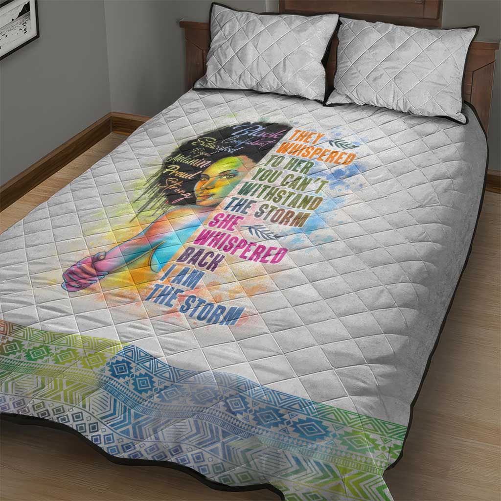 Black Girl I Am The Storm Quilt Bed Set African American Women DT02