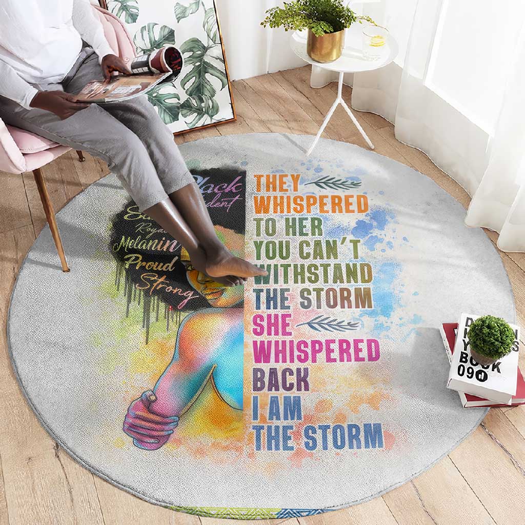 Black Girl I Am The Storm Round Carpet African American Women DT02