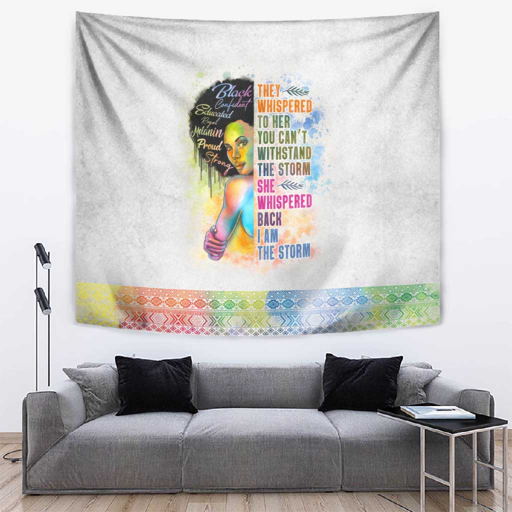 Black Girl I Am The Storm Tapestry African American Women DT02