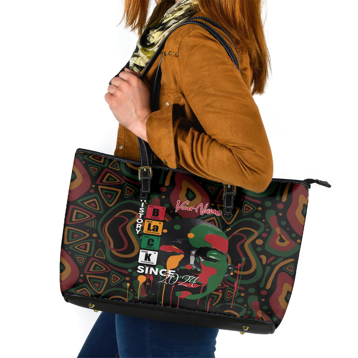Personalized Black History Month Leather Tote Bag Since 2024 Chemistry Style DT02