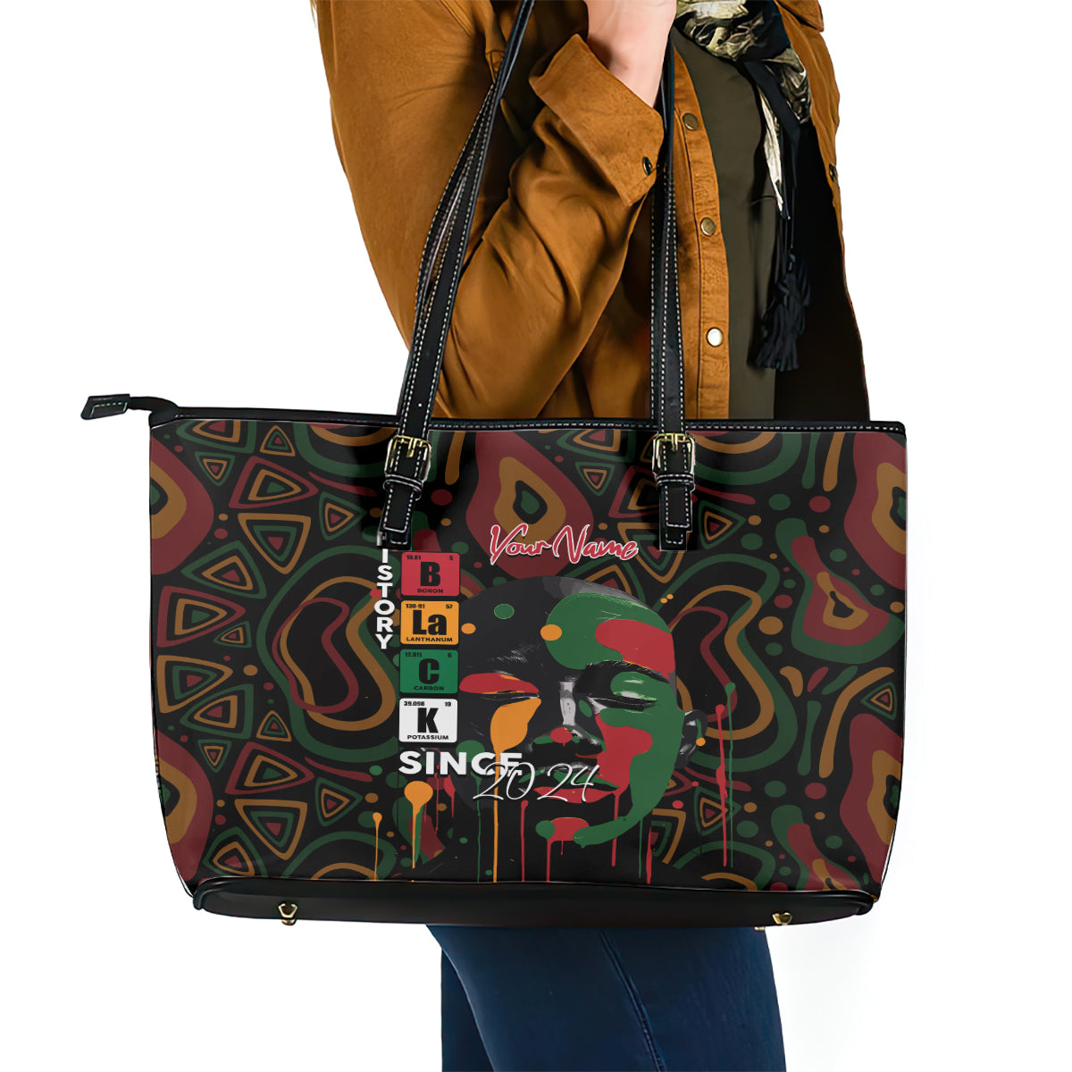 Personalized Black History Month Leather Tote Bag Since 2024 Chemistry Style DT02