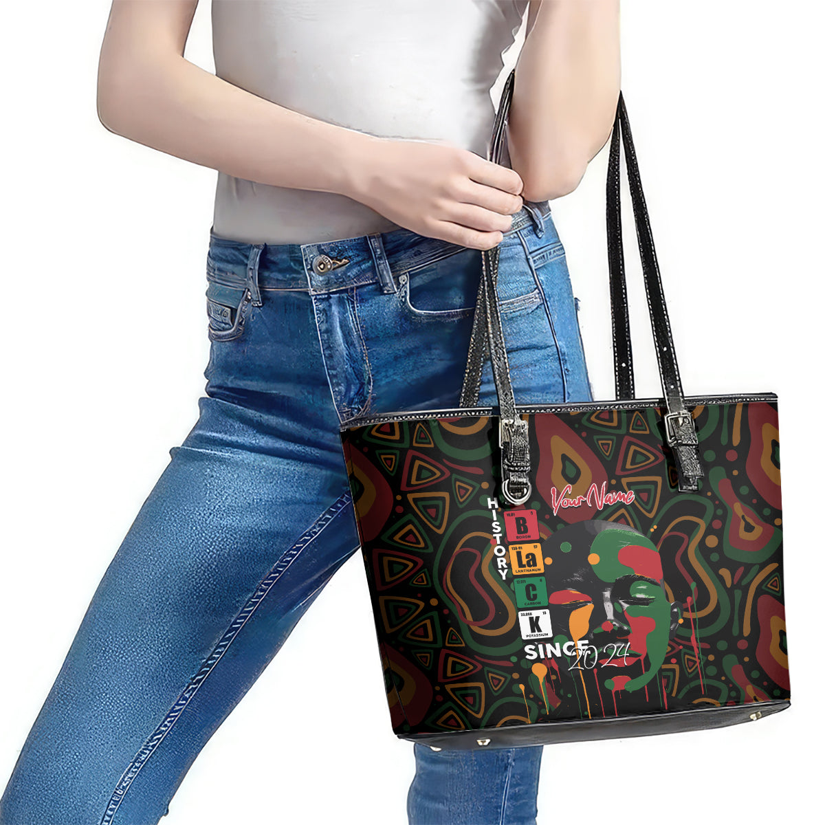 Personalized Black History Month Leather Tote Bag Since 2024 Chemistry Style DT02