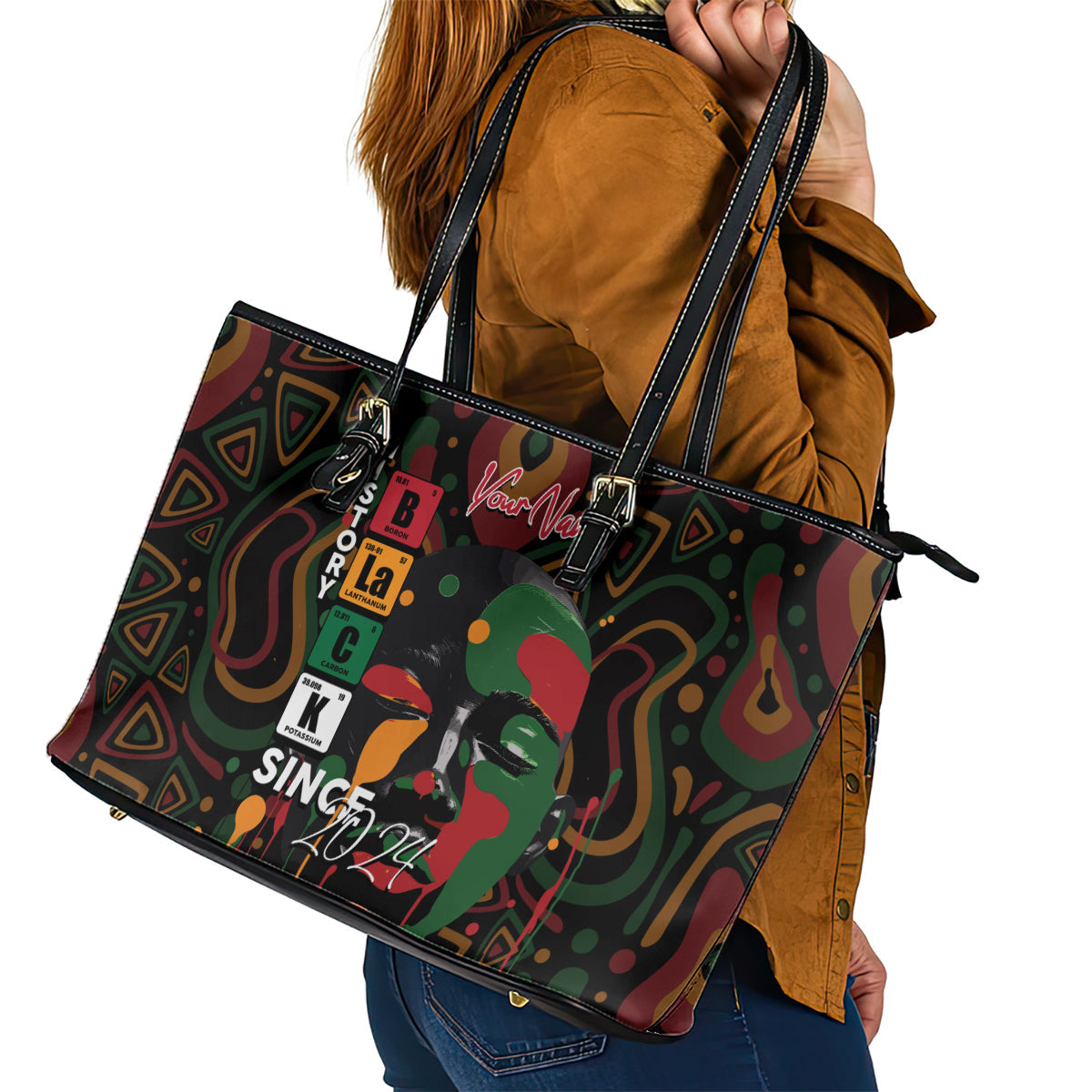 Personalized Black History Month Leather Tote Bag Since 2024 Chemistry Style DT02