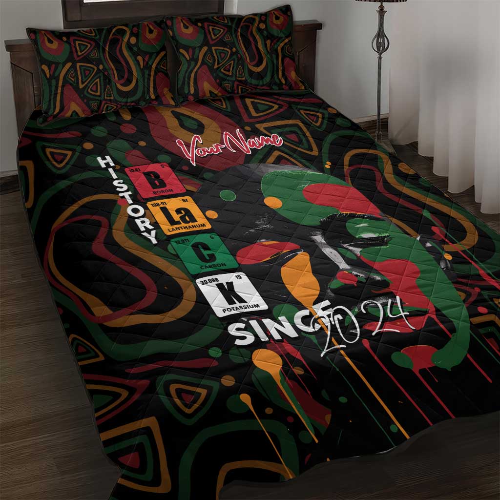 Personalized Black History Month Quilt Bed Set Since 2024 Chemistry Style DT02