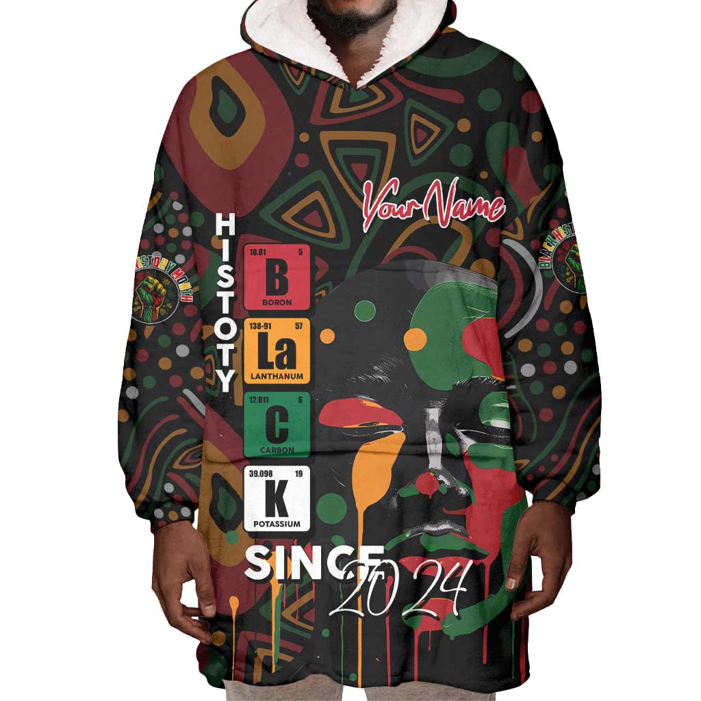 Personalized Black History Month Wearable Blanket Hoodie Since 2024 Chemistry Style DT02