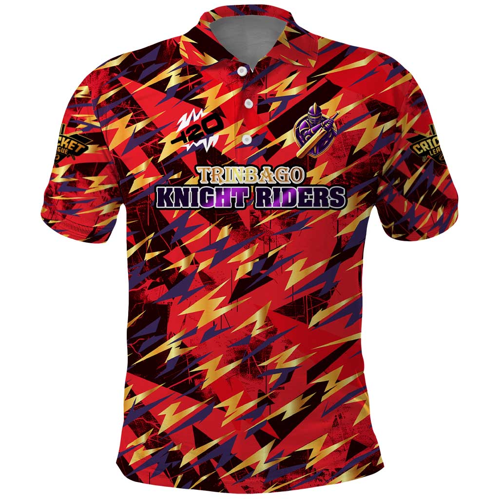 Personalised Trinidad and Tobago Cricket Knight Riders Polo Shirt Trinbagos Thunder Charge DT02