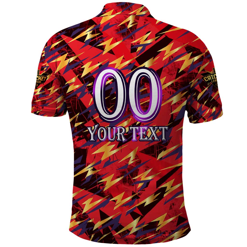 Personalised Trinidad and Tobago Cricket Knight Riders Polo Shirt Trinbagos Thunder Charge DT02
