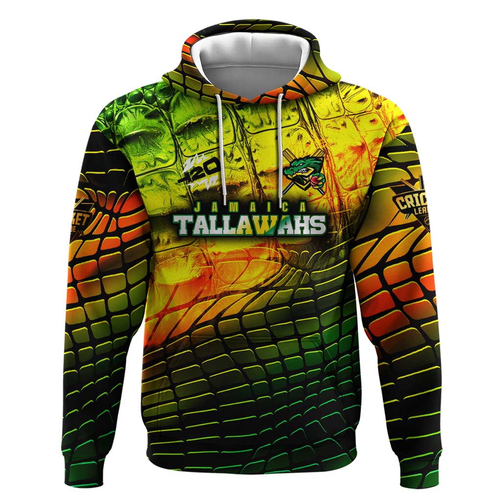 Personalised Jamaica Cricket Tallawahs Hoodie Striking with Reggae Firepower DT02