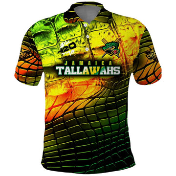 Personalised Jamaica Cricket Tallawahs Polo Shirt Striking with Reggae Firepower DT02