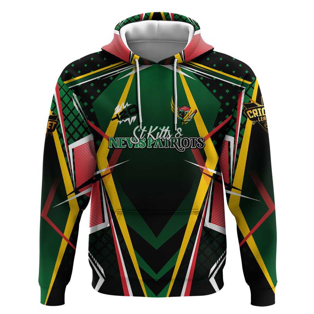 Personalised St Kitts and Nevis Cricket Patriots Hoodie Rising with Caribbean Battlefield DT02