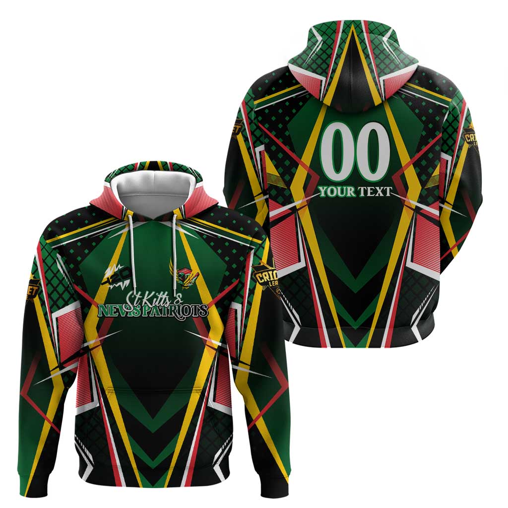 Personalised St Kitts and Nevis Cricket Patriots Hoodie Rising with Caribbean Battlefield DT02