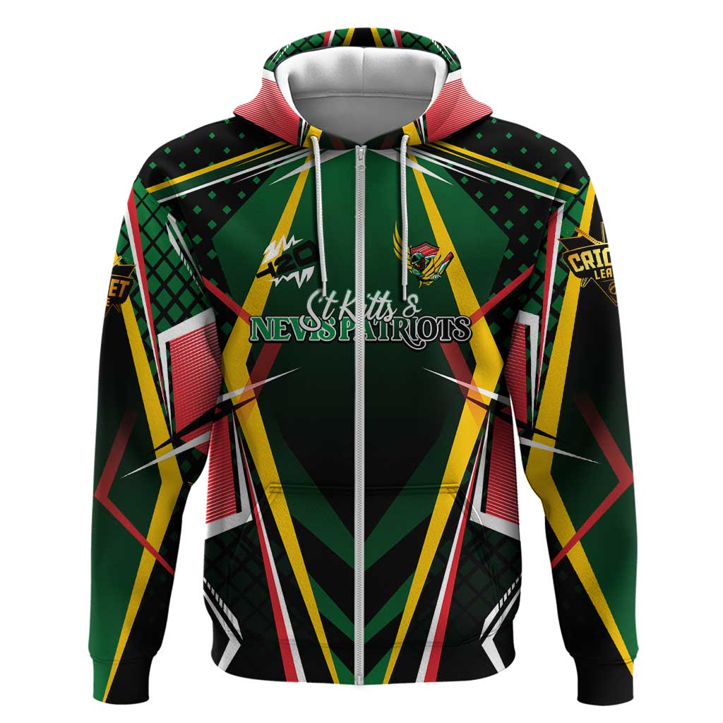 Personalised St Kitts and Nevis Cricket Patriots Hoodie Rising with Caribbean Battlefield DT02