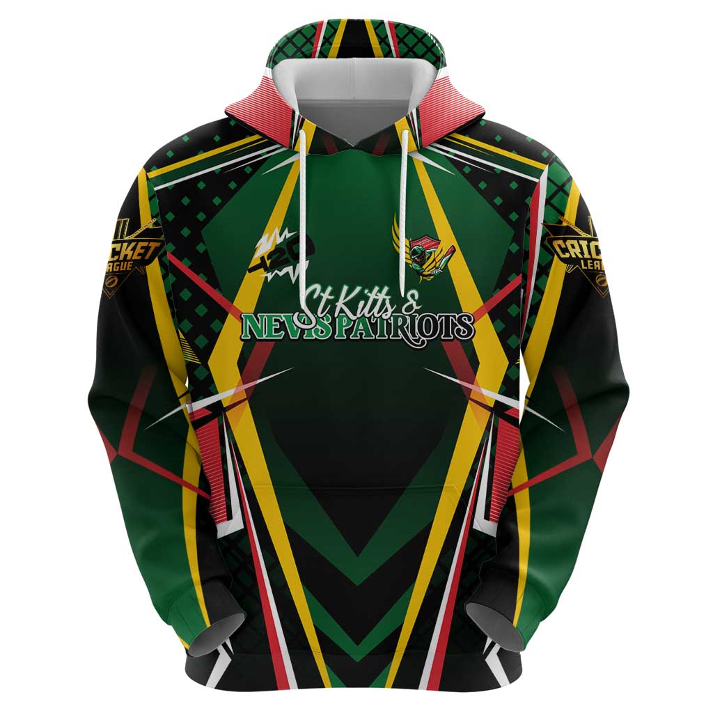 Personalised St Kitts and Nevis Cricket Patriots Hoodie Rising with Caribbean Battlefield DT02