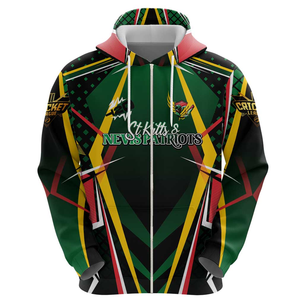 Personalised St Kitts and Nevis Cricket Patriots Hoodie Rising with Caribbean Battlefield DT02