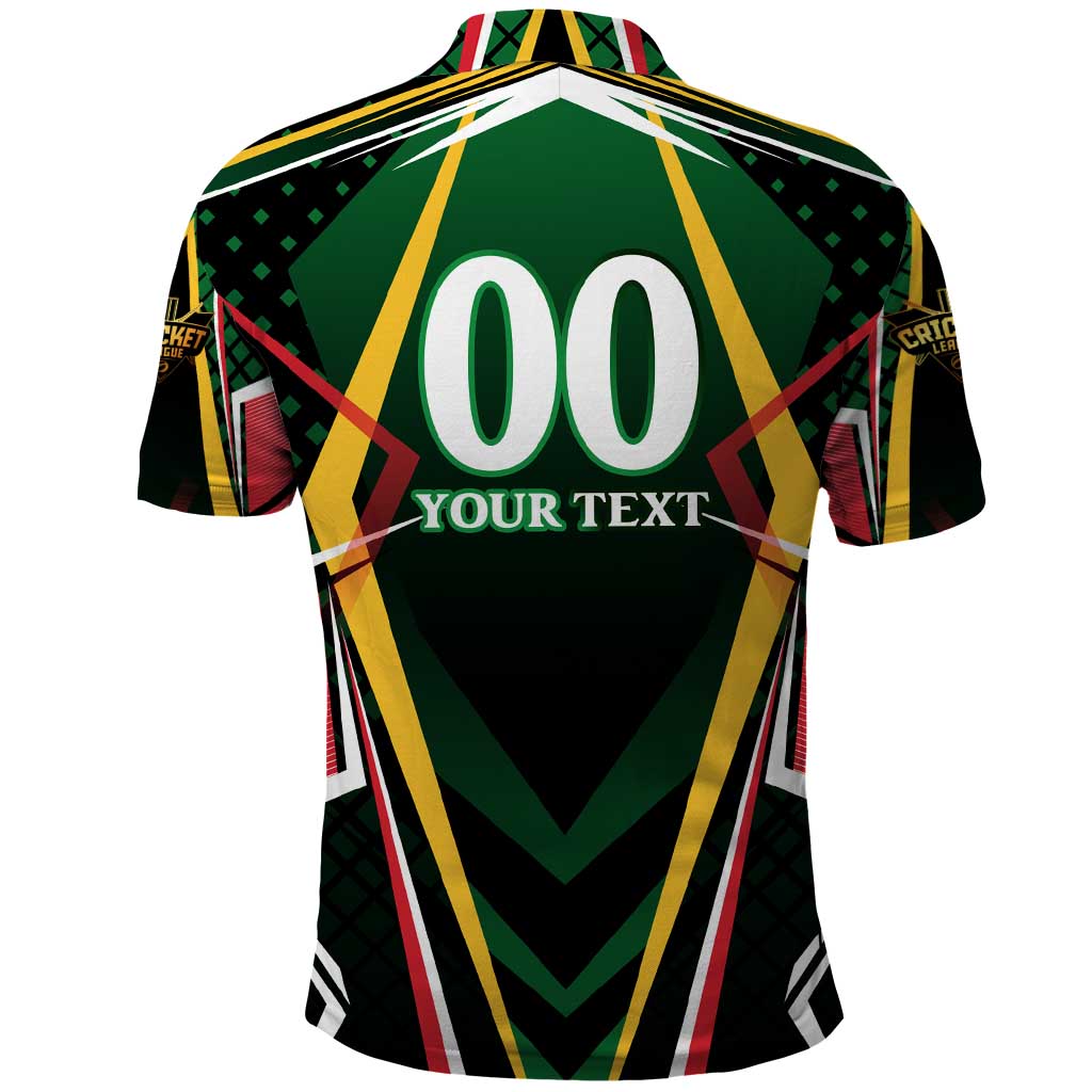 Personalised St Kitts and Nevis Cricket Patriots Polo Shirt Rising with Caribbean Battlefield DT02