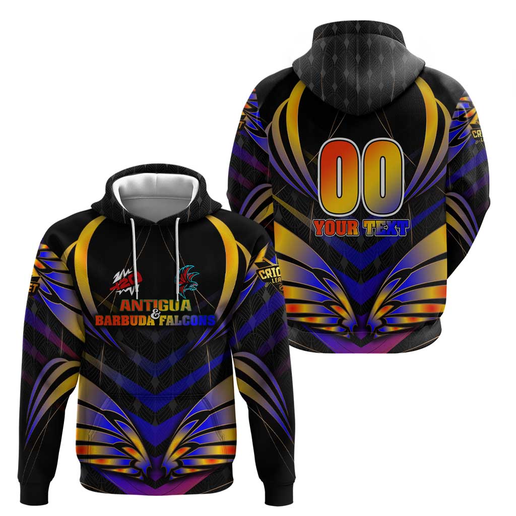 Personalised Antigua and Barbuda Cricket Falcons Hoodie Wings of Glory DT02