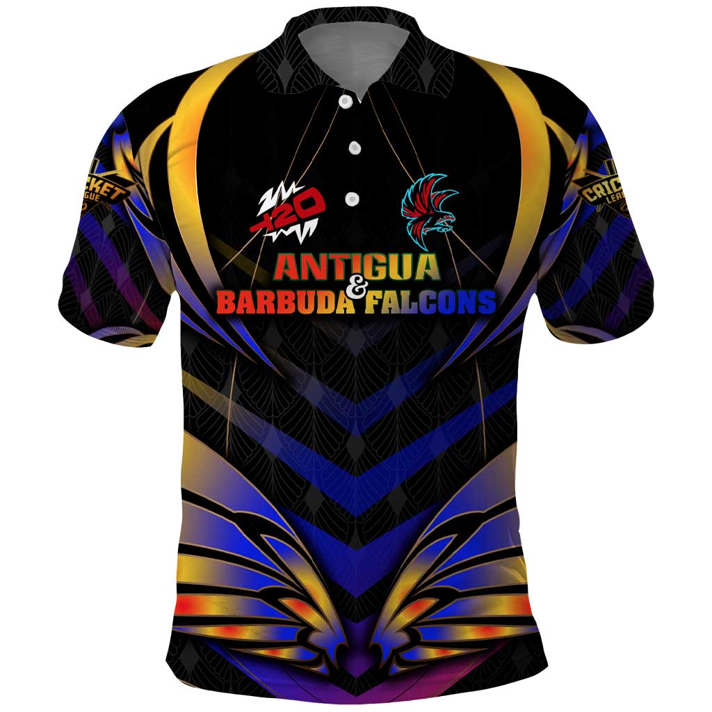Personalised Antigua and Barbuda Cricket Falcons Polo Shirt Wings of Glory DT02