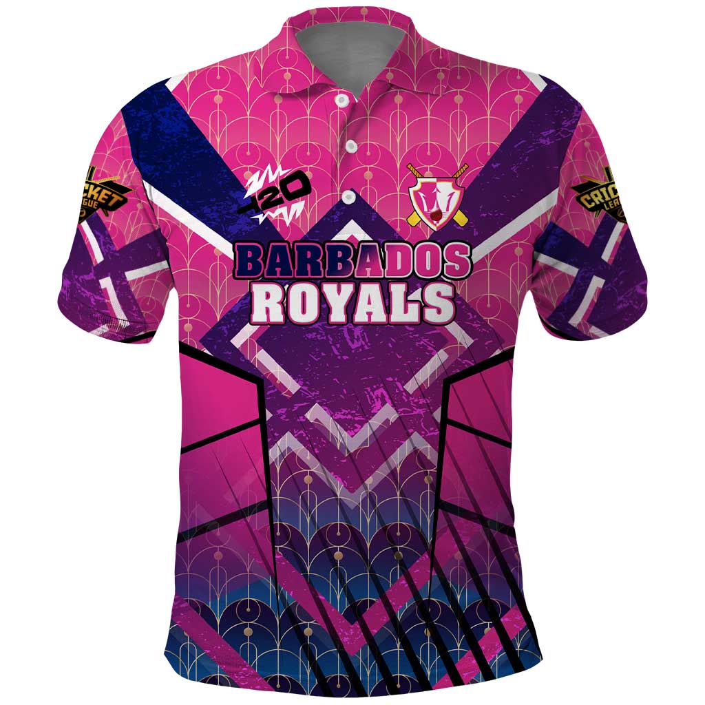 Personalised Barbados Cricket Royals Polo Shirt Crowned in Rhythm Style DT02