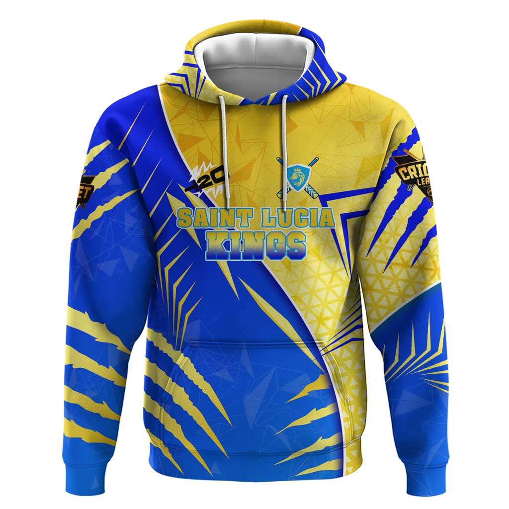 Personalised Saint Lucia Cricket Kings Hoodie Abstract Energy Style DT02