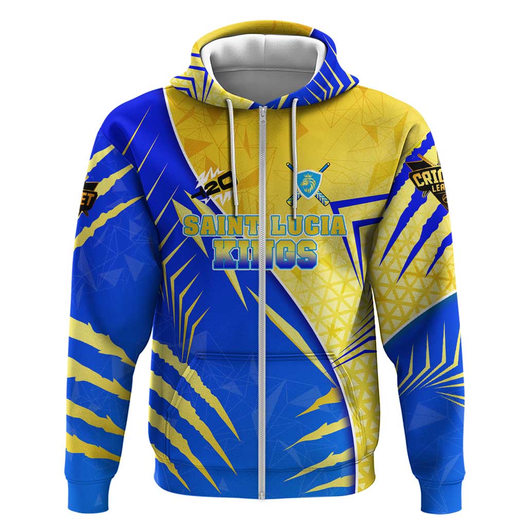 Personalised Saint Lucia Cricket Kings Hoodie Abstract Energy Style DT02