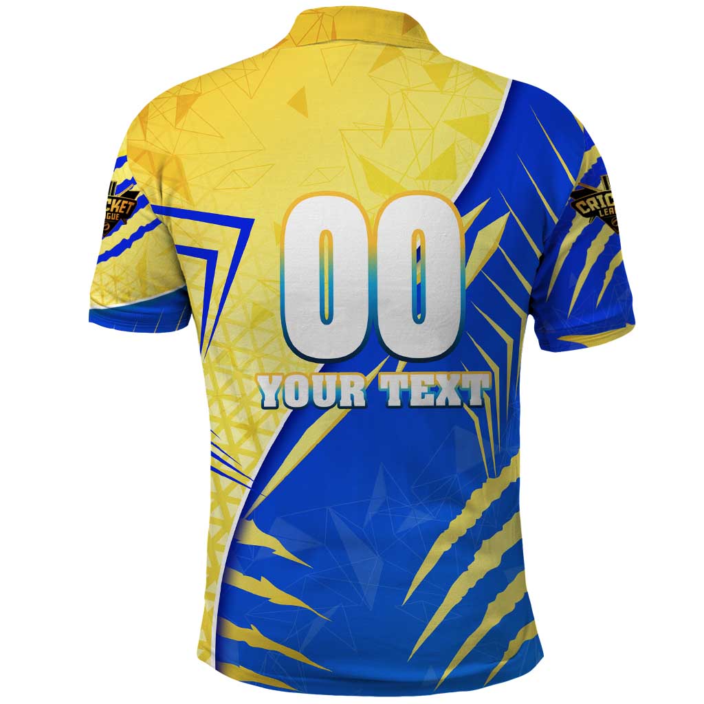 Personalised Saint Lucia Cricket Kings Polo Shirt Abstract Energy Style DT02