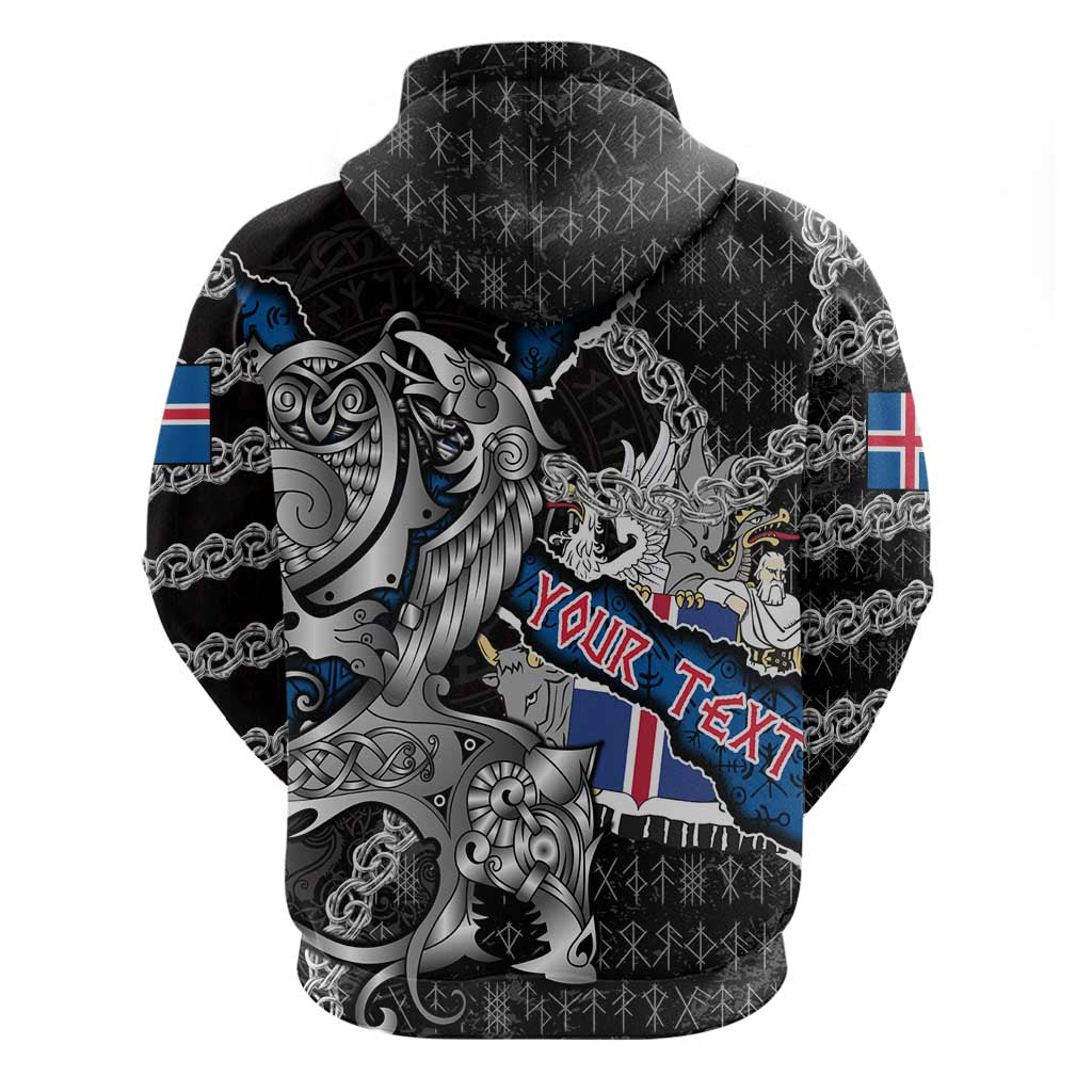 Personalized Iceland Vikings Hoodie Nordic Lion Bound in Runes and Chains DT02