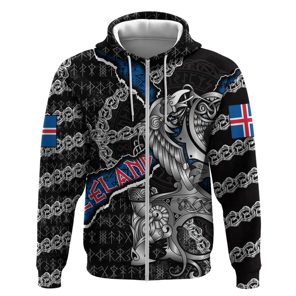 Personalized Iceland Vikings Hoodie Nordic Lion Bound in Runes and Chains DT02