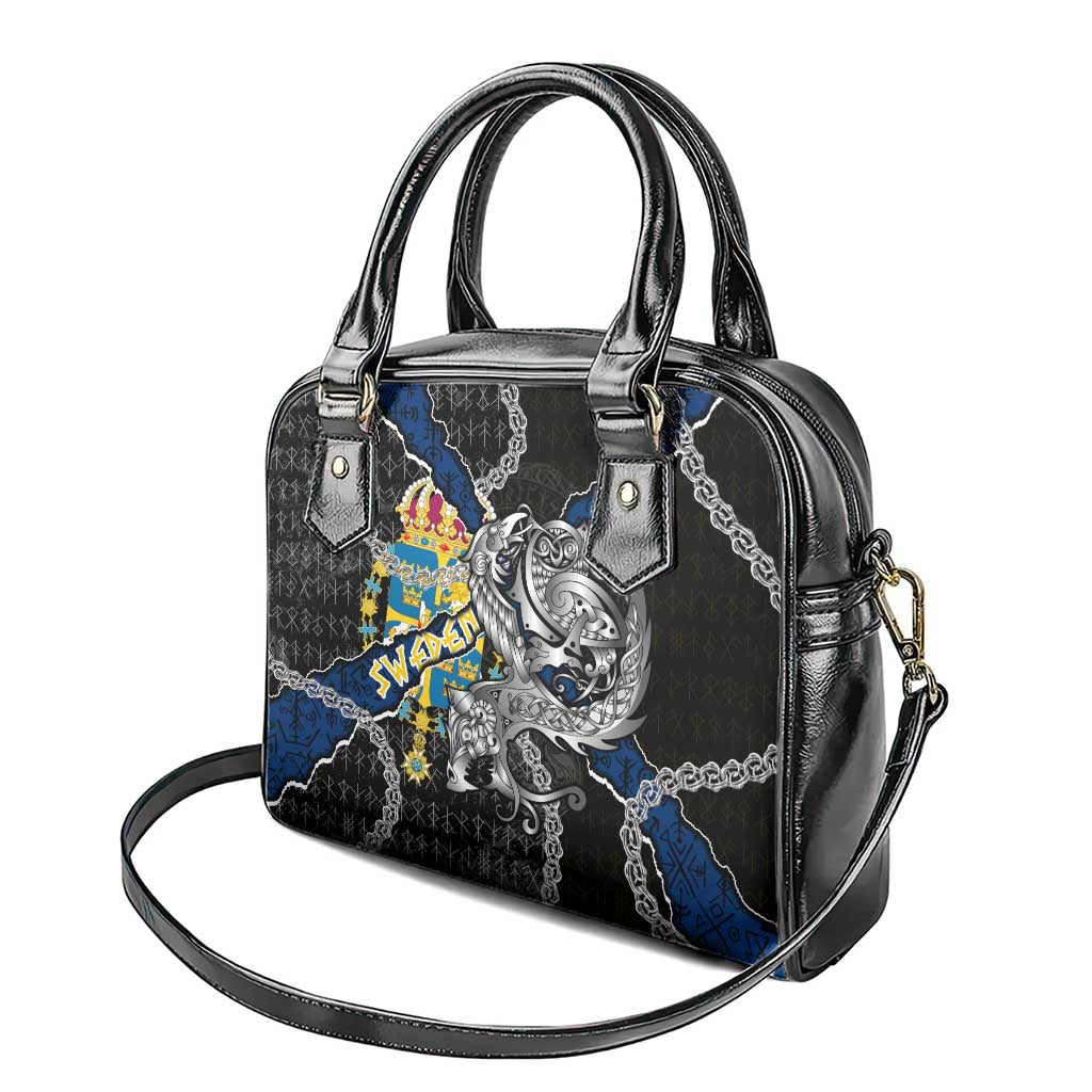 Sweden Vikings Shoulder Handbag Nordic Lion Bound in Runes and Chains DT02