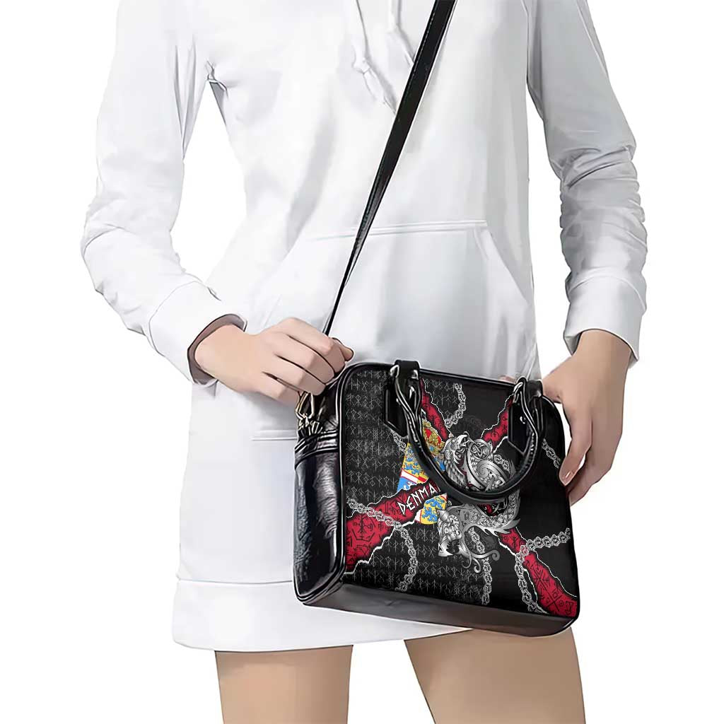 Denmark Vikings Shoulder Handbag Nordic Lion Bound in Runes and Chains DT02