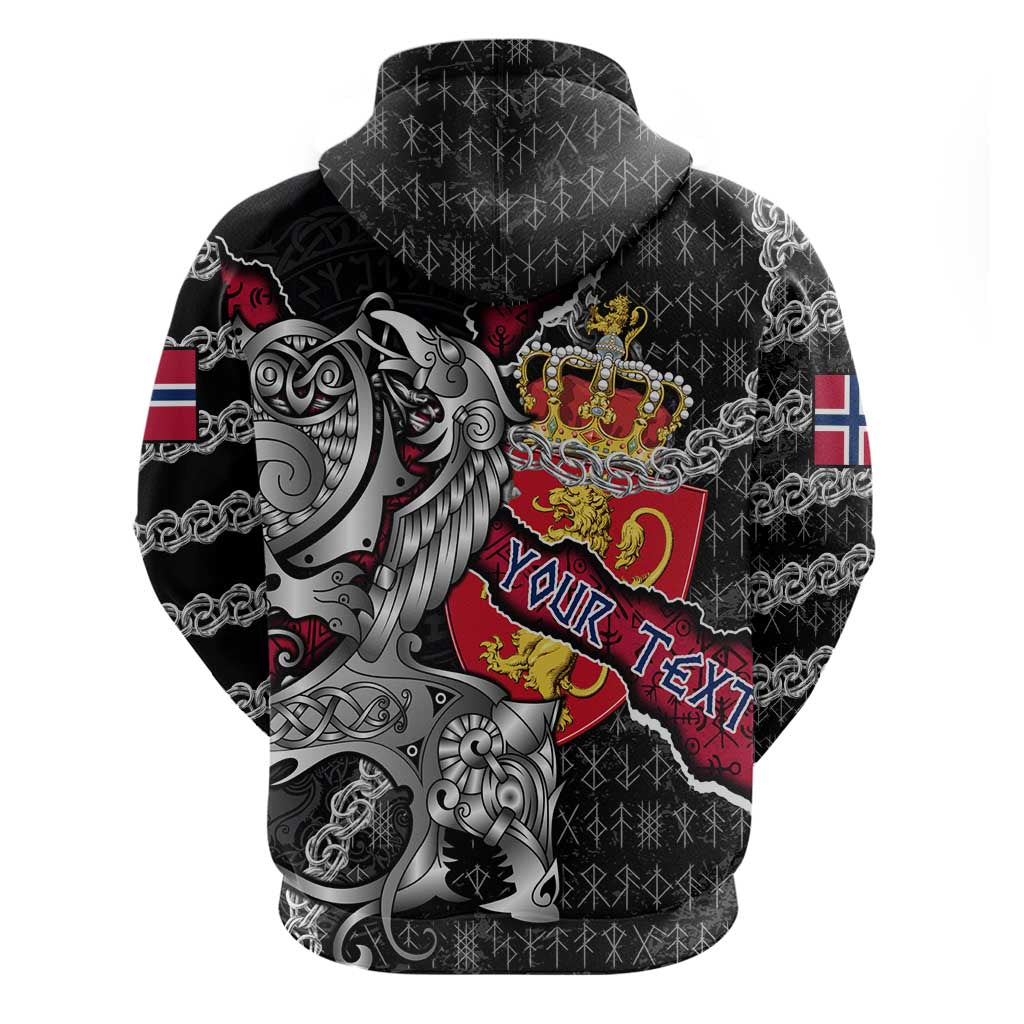 Personalized Norway Vikings Hoodie Nordic Lion Bound in Runes and Chains DT02