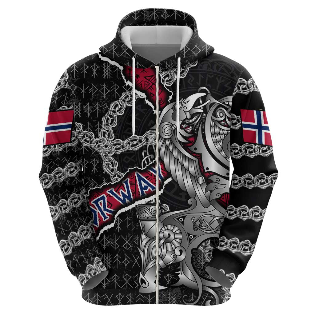 Personalized Norway Vikings Hoodie Nordic Lion Bound in Runes and Chains DT02