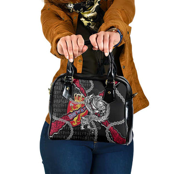 Norway Vikings Shoulder Handbag Nordic Lion Bound in Runes and Chains DT02